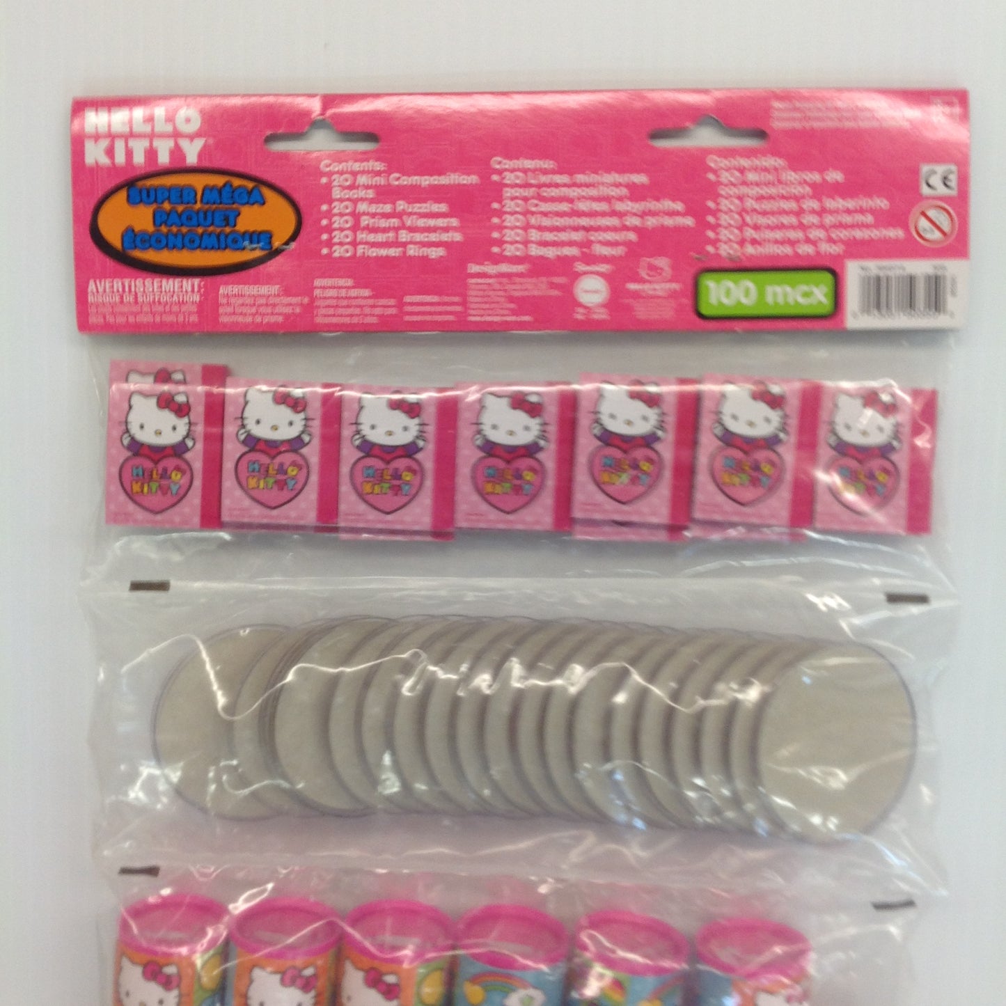 Hello Kitty Super Mega Value Pack 100 Pc Party Set NOS