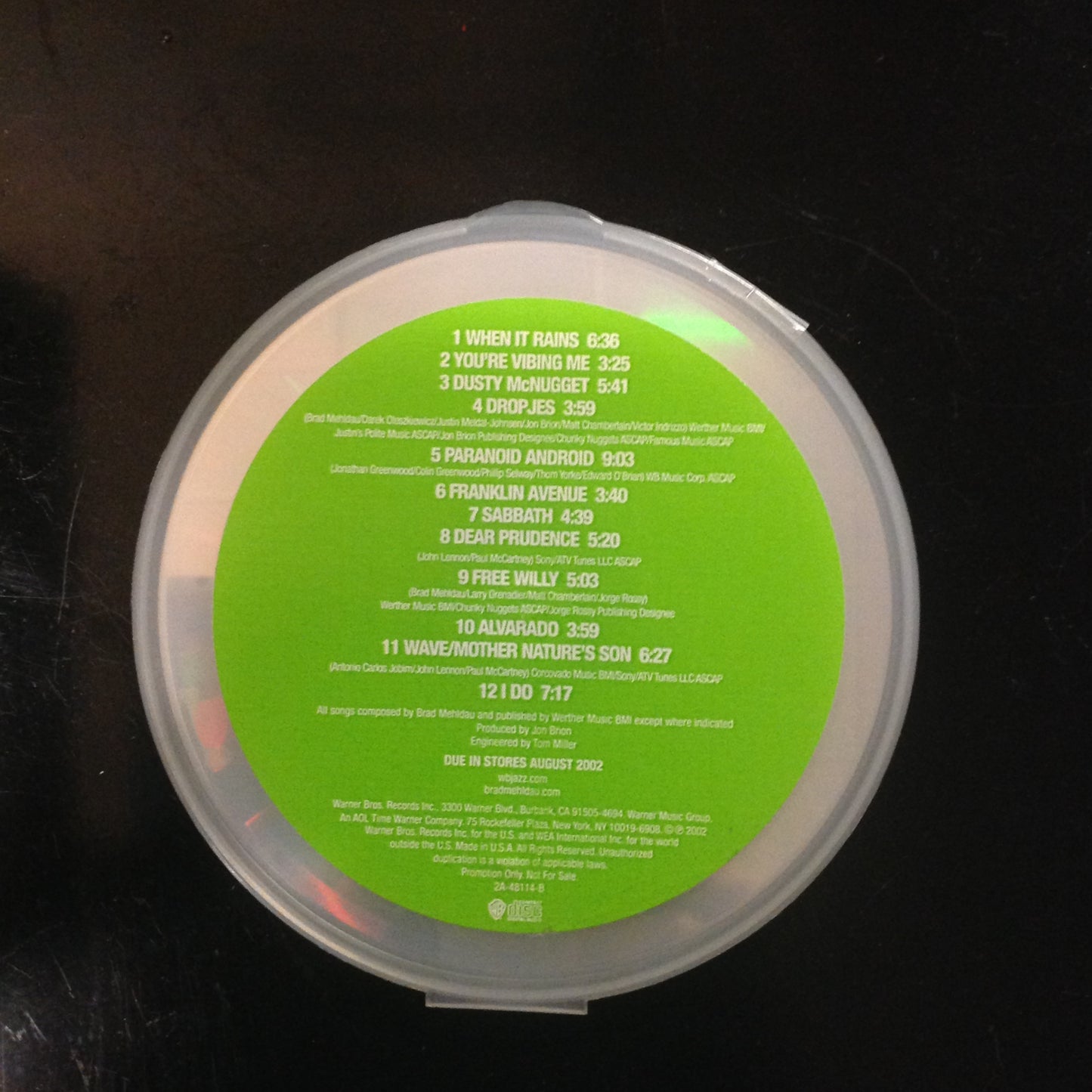 CD Album Advance Promo RARE 2A-48114-B Largo Brad Mehldau Jazz Plastic Circle Case
