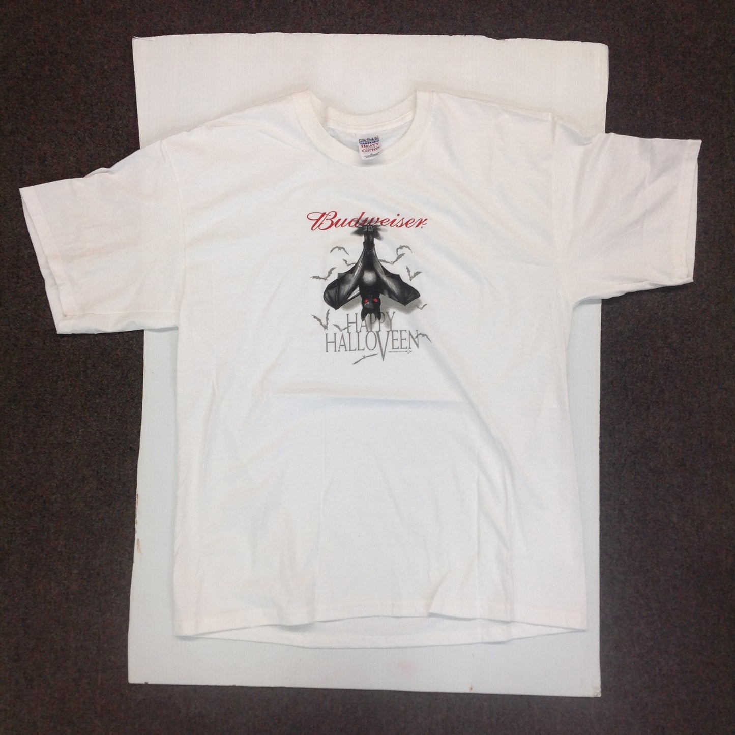 2002 Budweiser HAPPY HALLOWEEN Inverted Bat XL T-Shirt