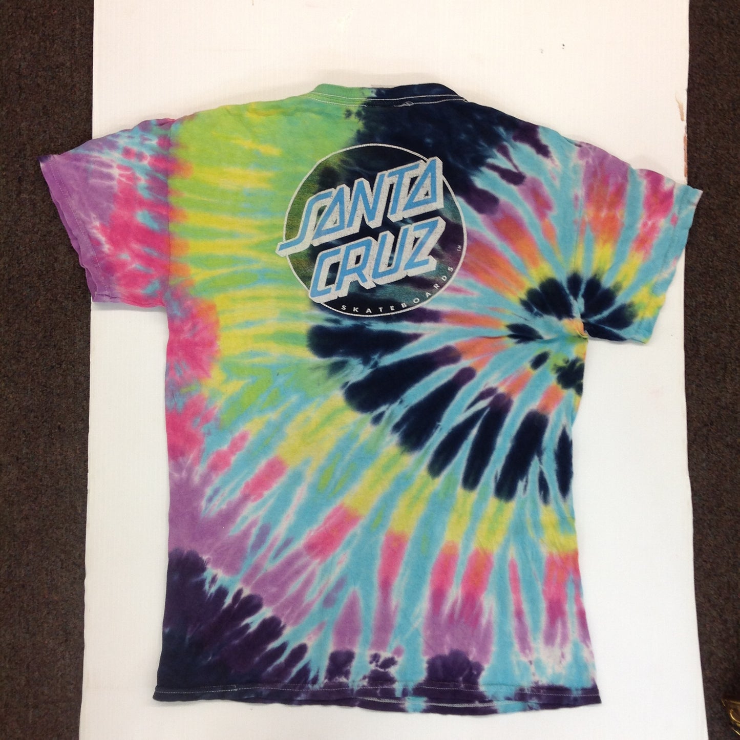 Vintage Original Santa Cruz Skateboards Child's Tie-Dye Small Cotton Short Sleeve T-Shirt