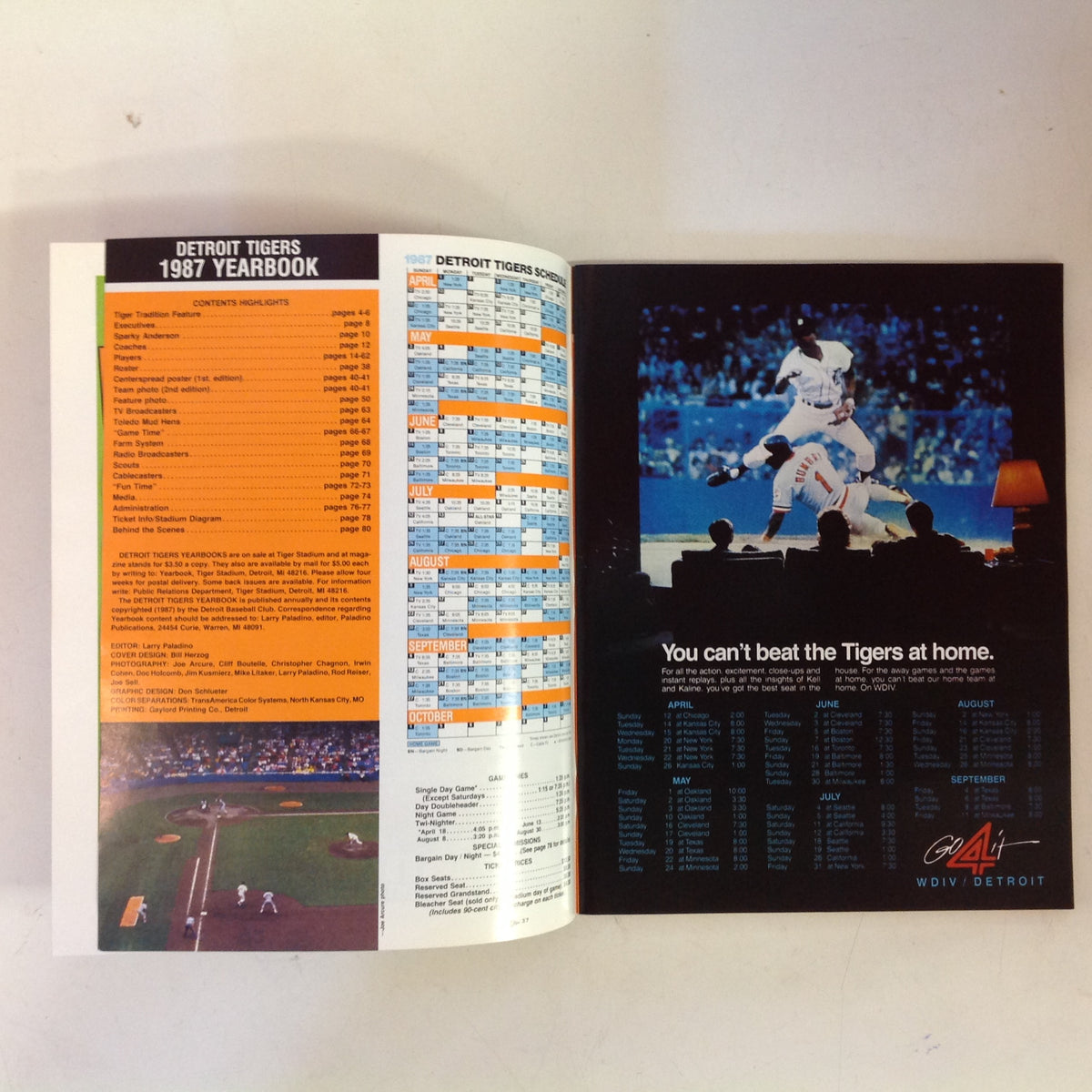 Vintage Official 1987 Detroit Tigers Baseball Yearbook – Time Warp, LLC