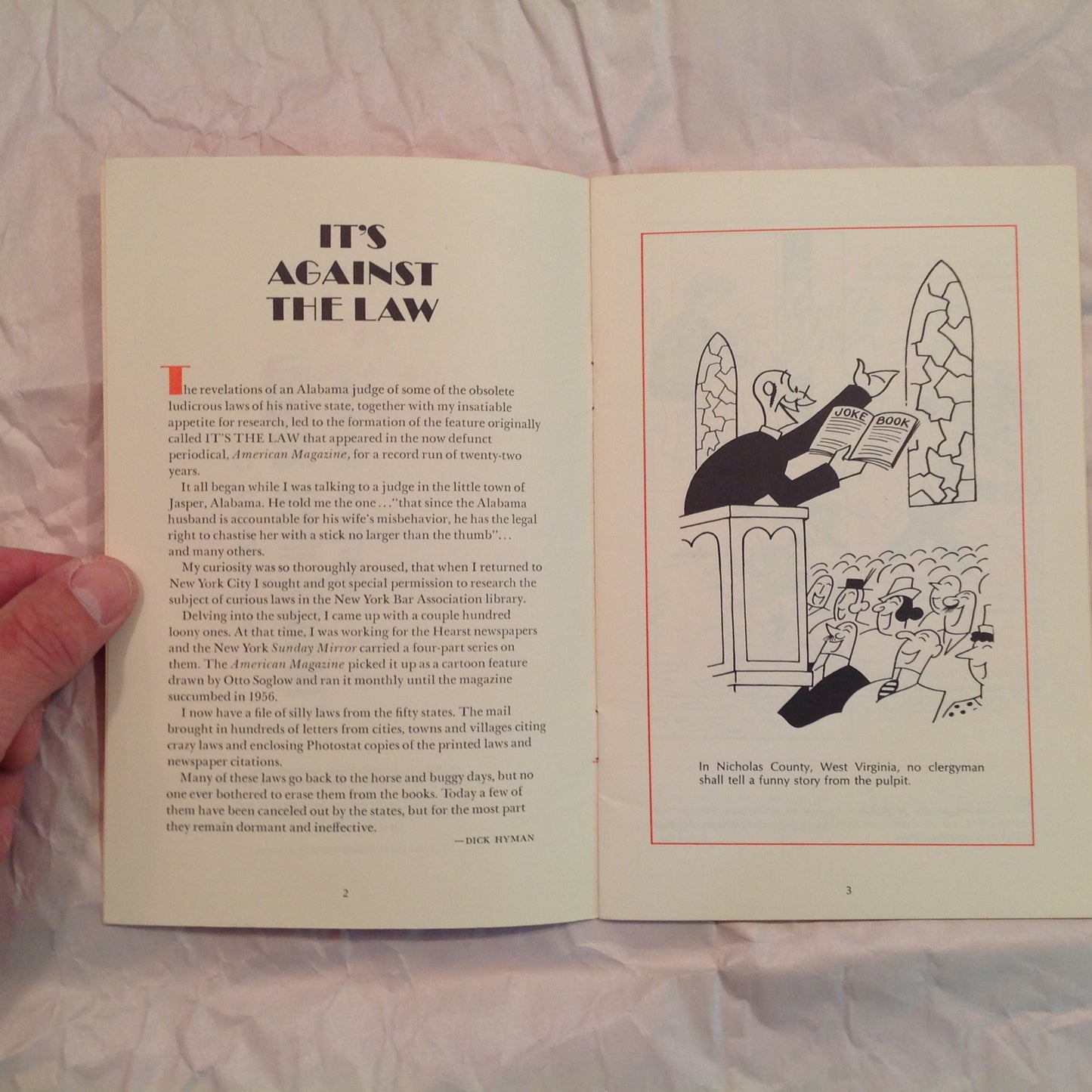Vintage 1971 Paperback Booklet It's Against The Law Reader's Digest Humor Cartoons