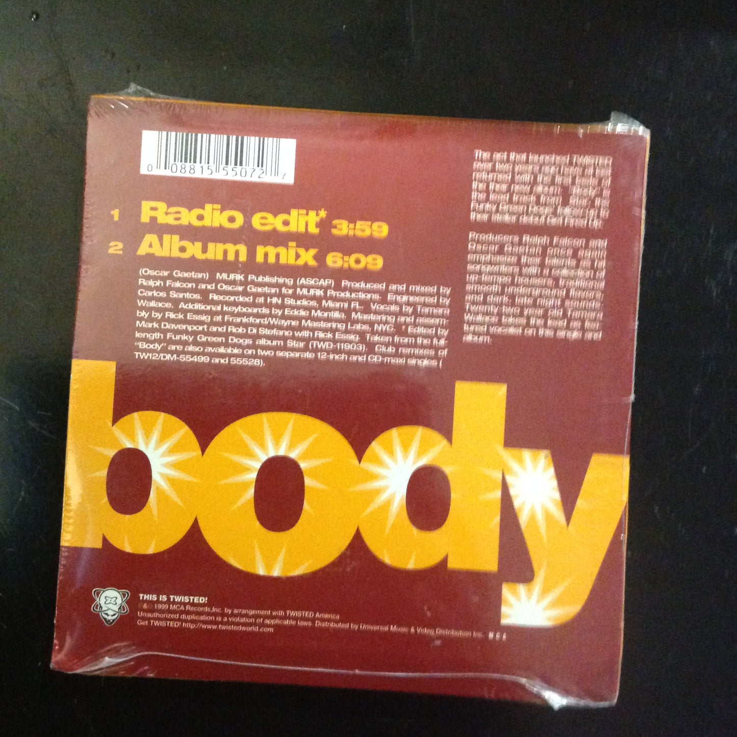 BARGAIN CD Single Promo Funky Green Dogs Body SEALED TWDS-55507