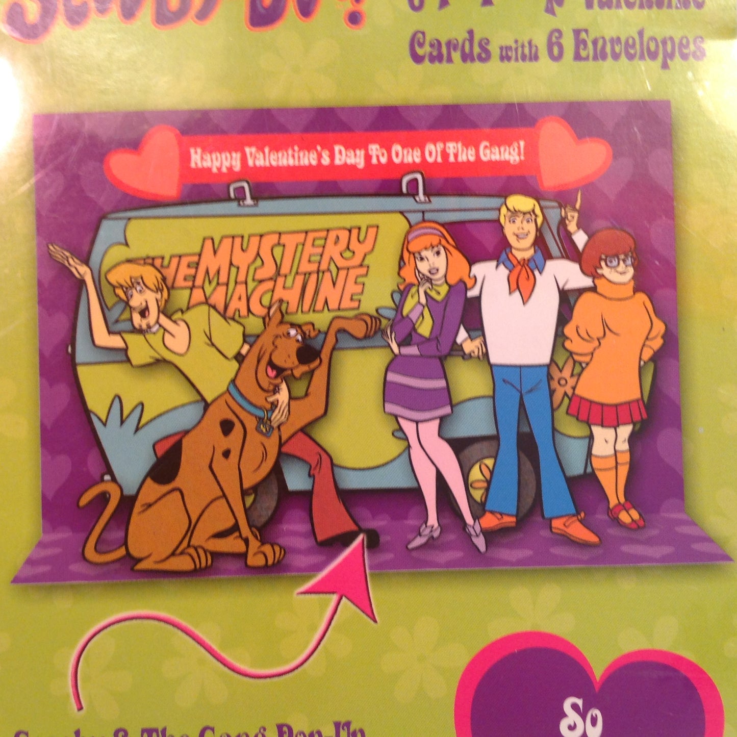 Vintage NOS Scooby-Doo 6 Pop-Up Valentine Cards with Envelopes