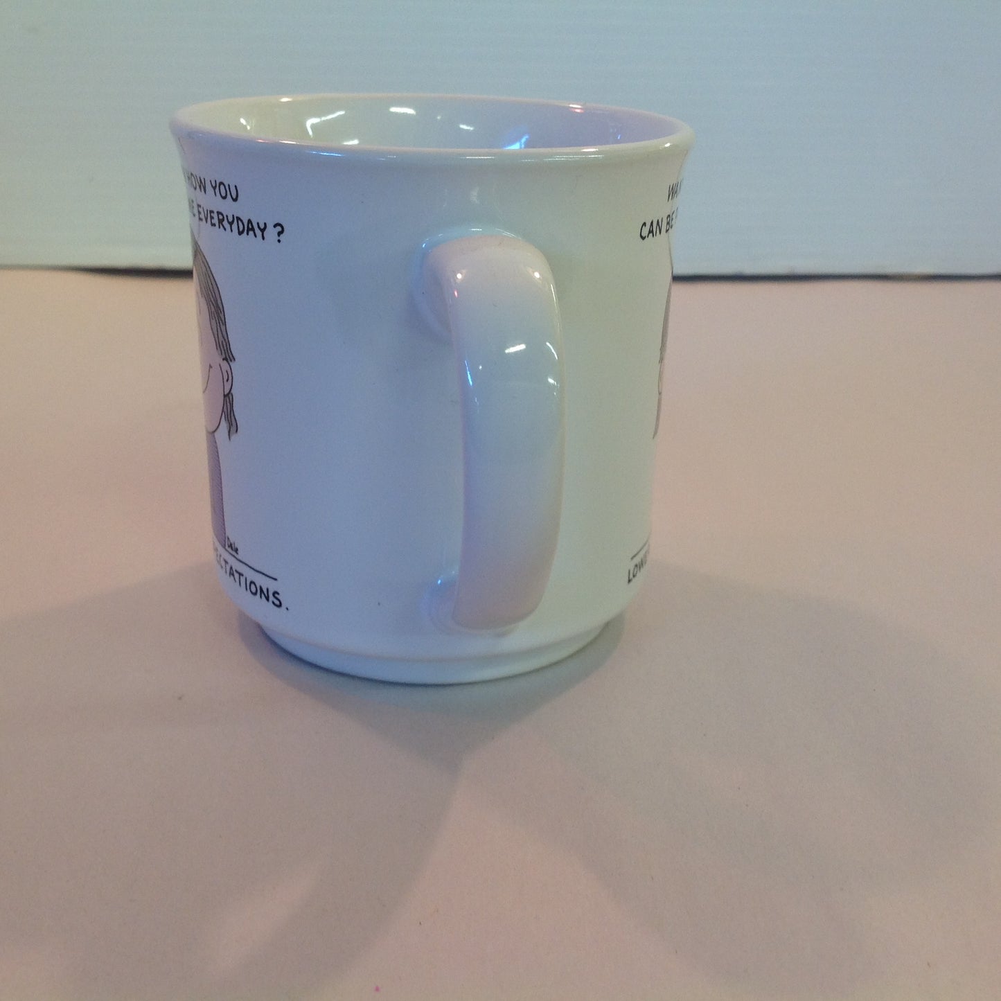 Vintage 1980's Barbara Dale Cartoon Coffee Mug Lower Your Expectations