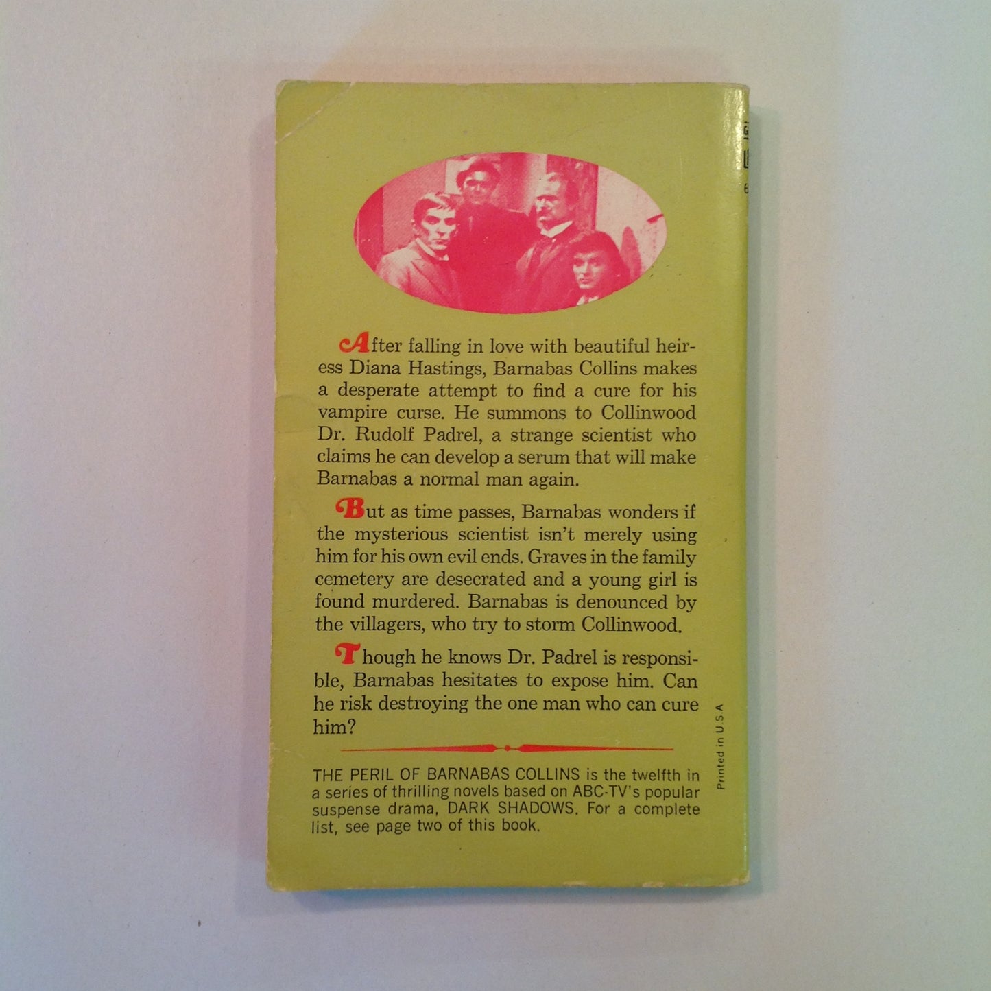 Vintage 1969 MM Paperback Dark Shadows The Peril of Barnabas Collins Marilyn Ross