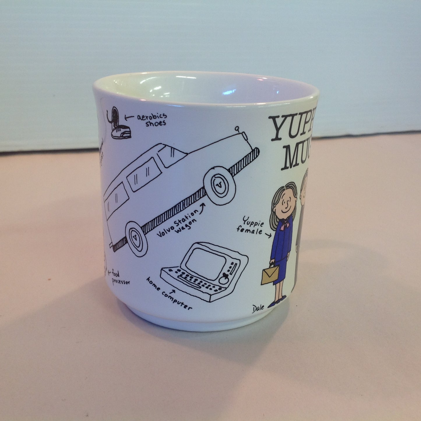 Vintage 1980's Barbara Dale Cartoon Yuppie Mug Porcelain Coffee Mug
