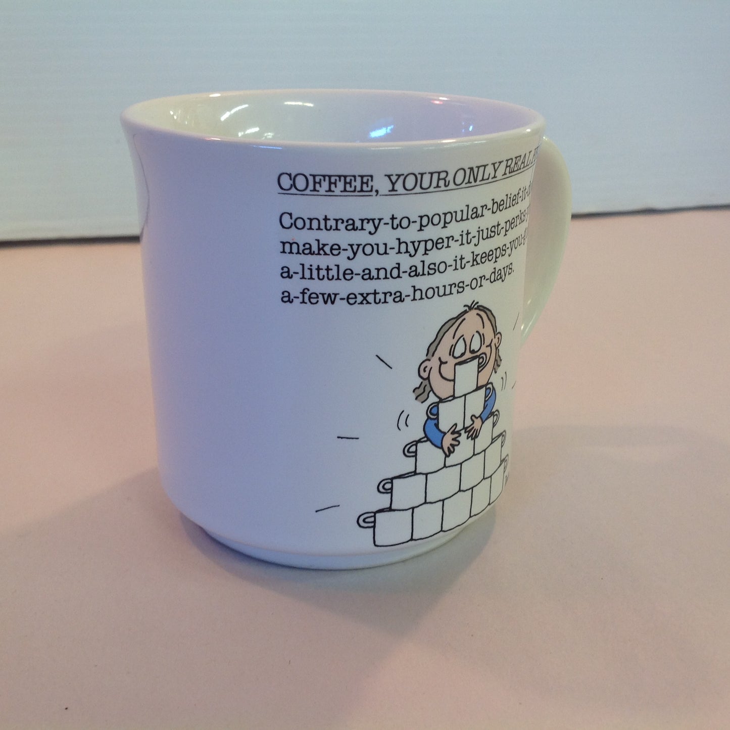 Vintage 1980's Barbara Dale Cartoon Coffee Mug Coffee, Your Only Real Friend