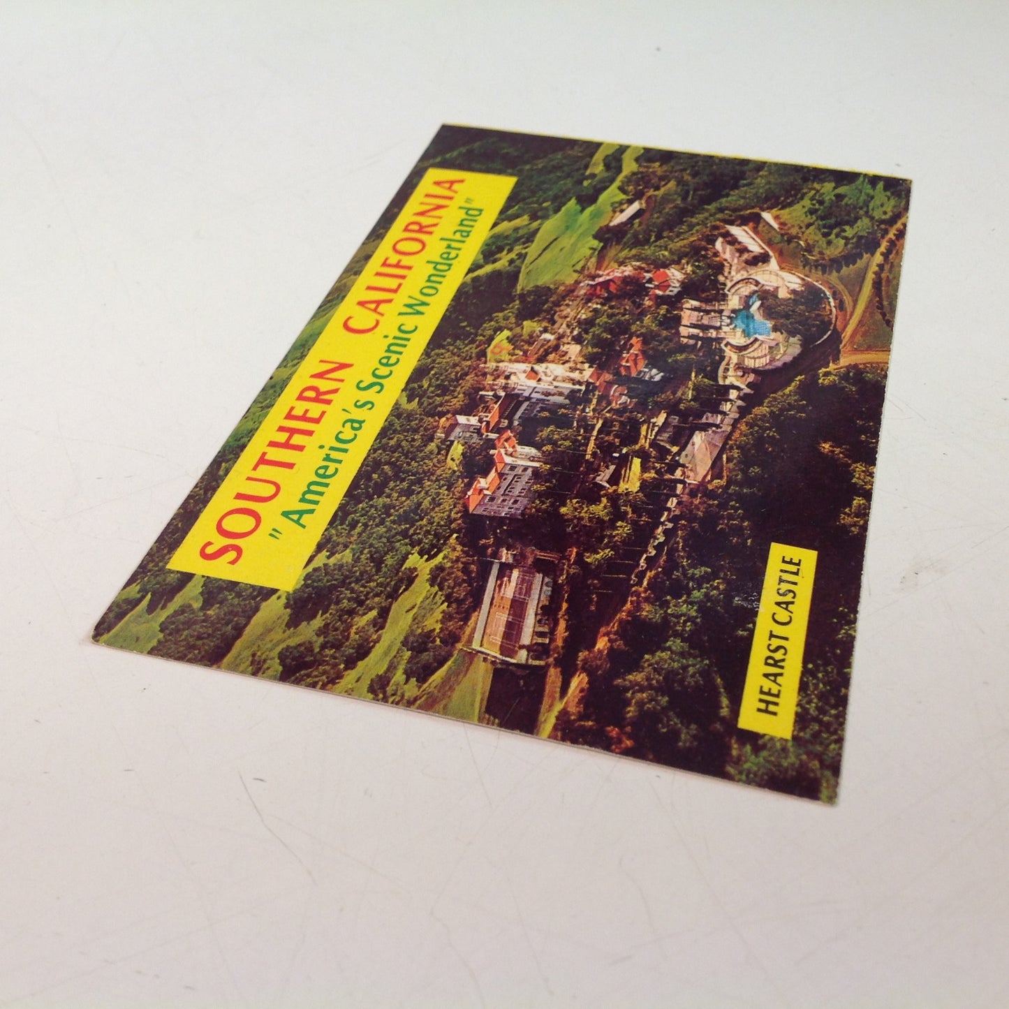Vintage 1977 Plastichrome by Colourpicture Aerial View of Hearst Castle and Grounds Southern California America's Scenic Wonderland