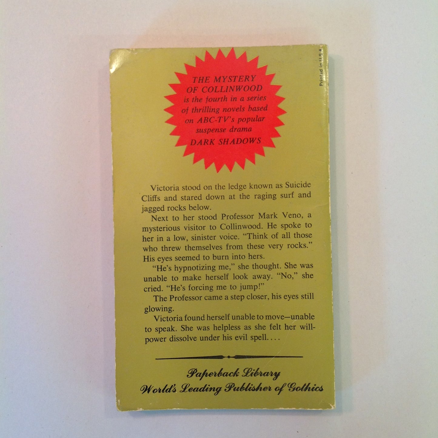 Vintage 1969 MM Paperback Dark Shadows The Mystery of Collinwood Marilyn Ross