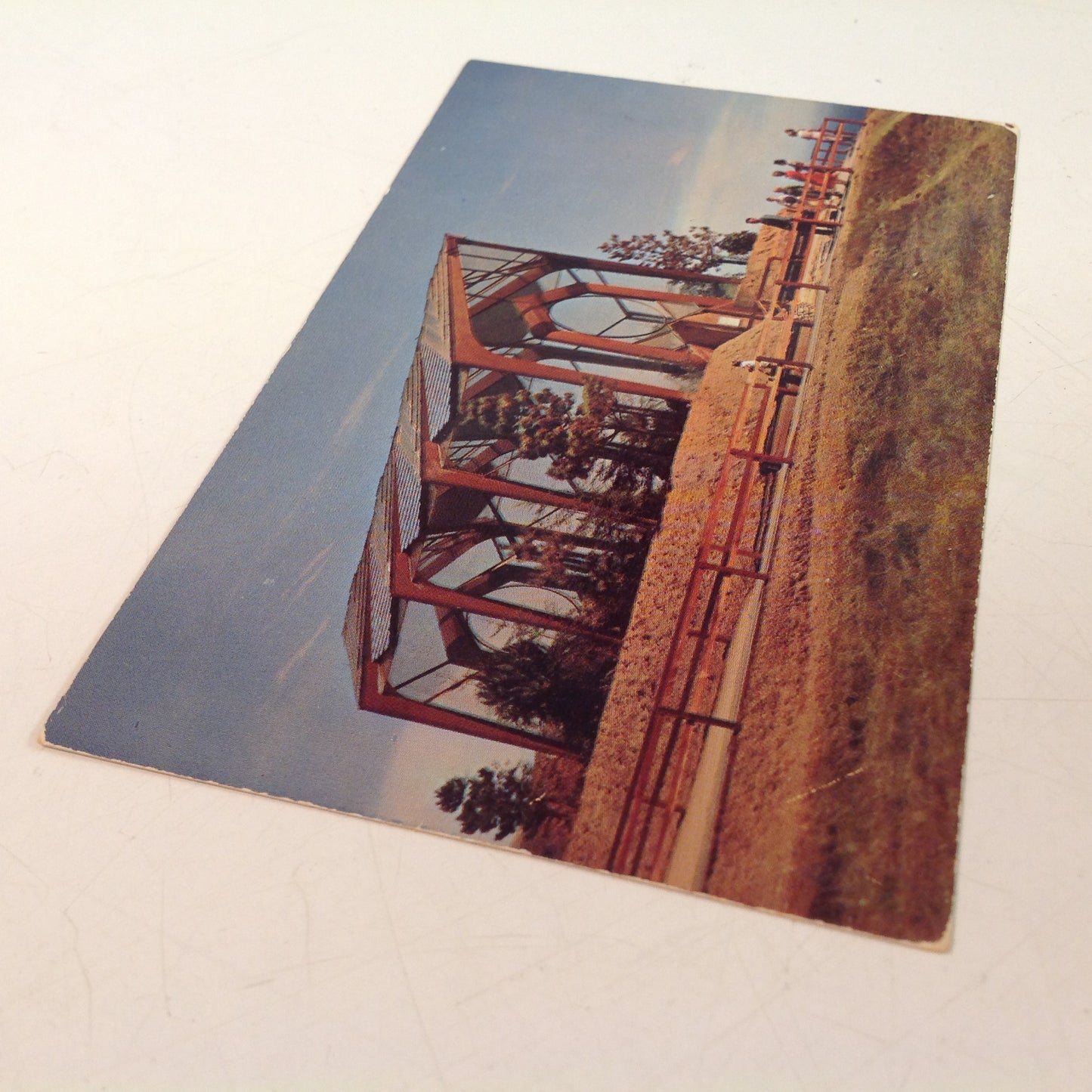 Vintage Golden West Plastichrome Souvenir Color Postcard Wayfarer's Chapel Portuguese Bend Ranchos Palos Verdes California