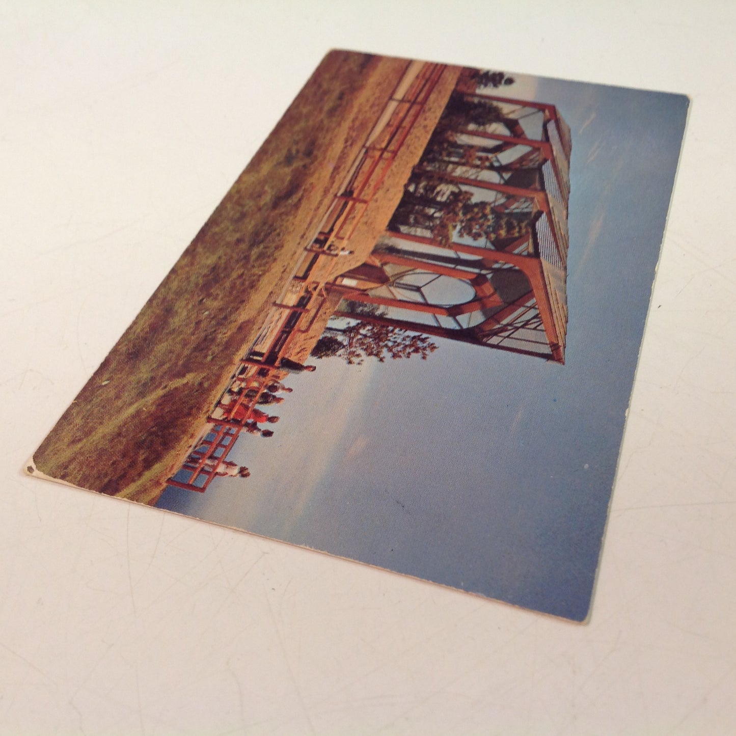 Vintage Golden West Plastichrome Souvenir Color Postcard Wayfarer's Chapel Portuguese Bend Ranchos Palos Verdes California