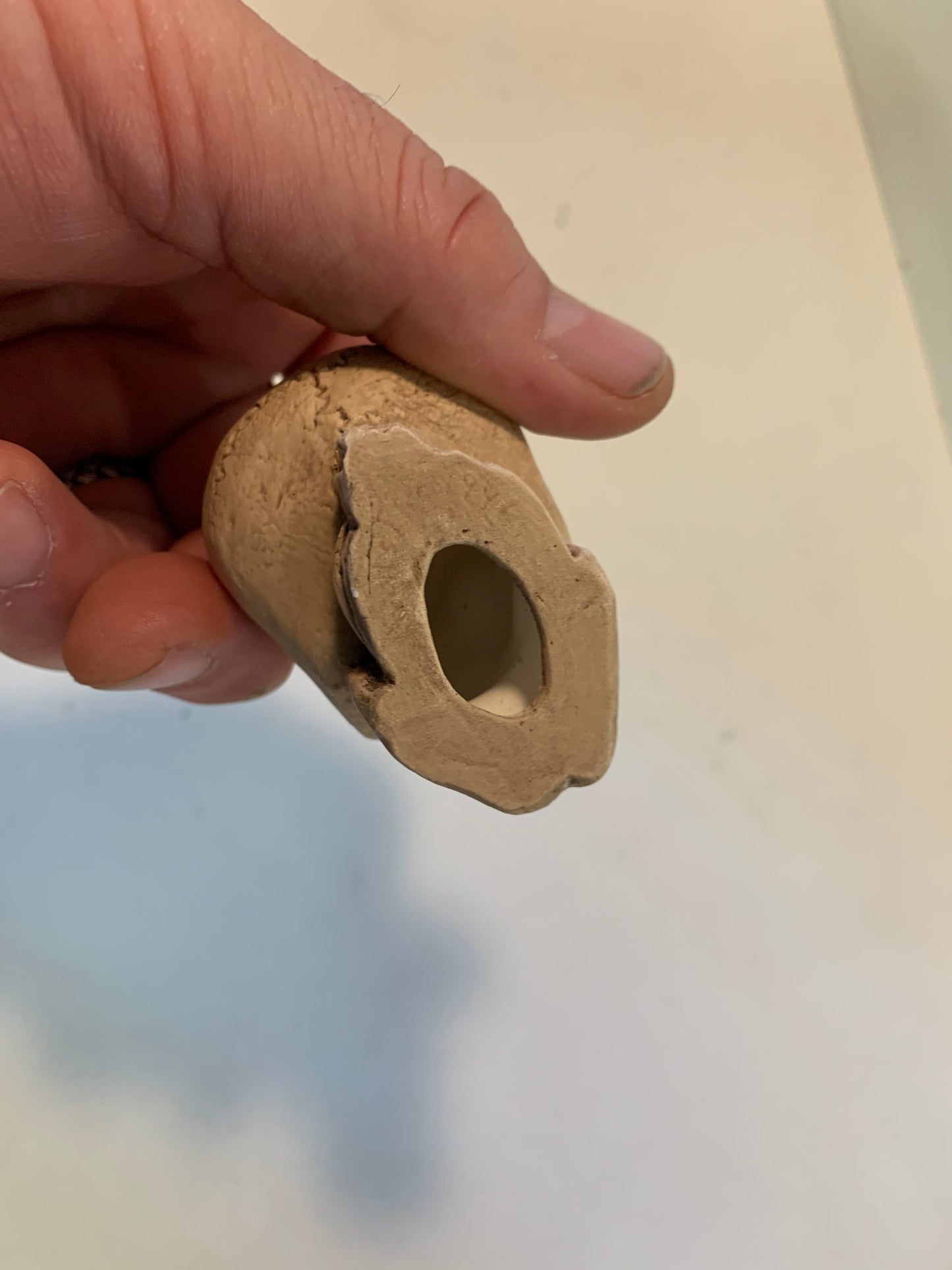 Vintage Homemade Ceramics Skull Figurine Halloween