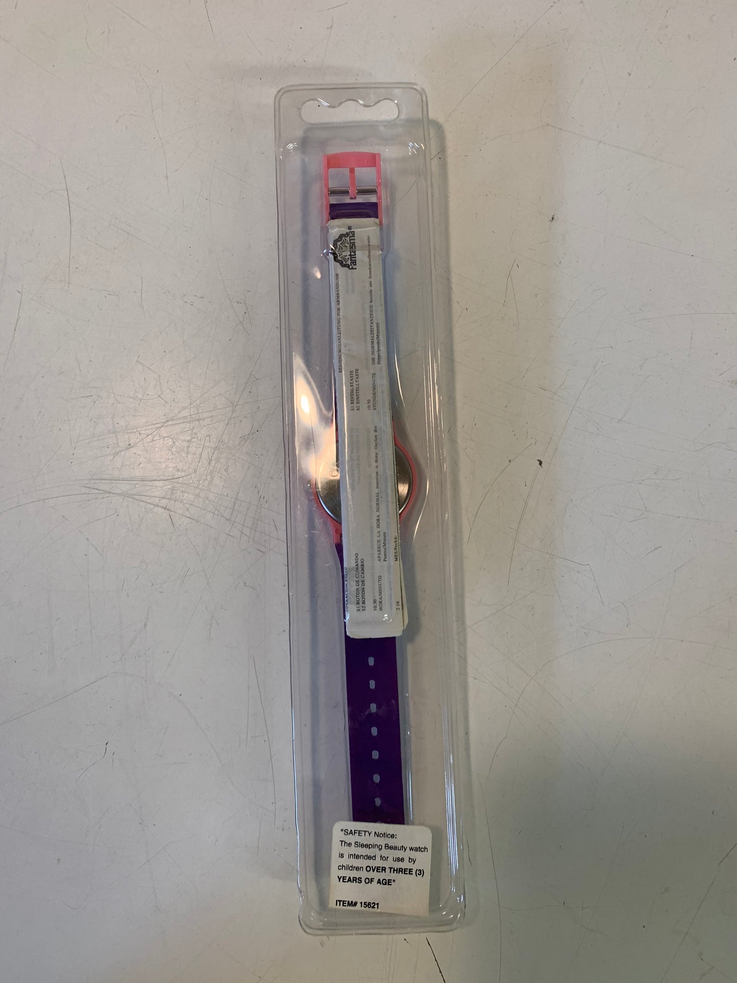 Vintage Walt Disney's Flip Top Sleeping Beauty Pink Digital Watch NOS Sealed