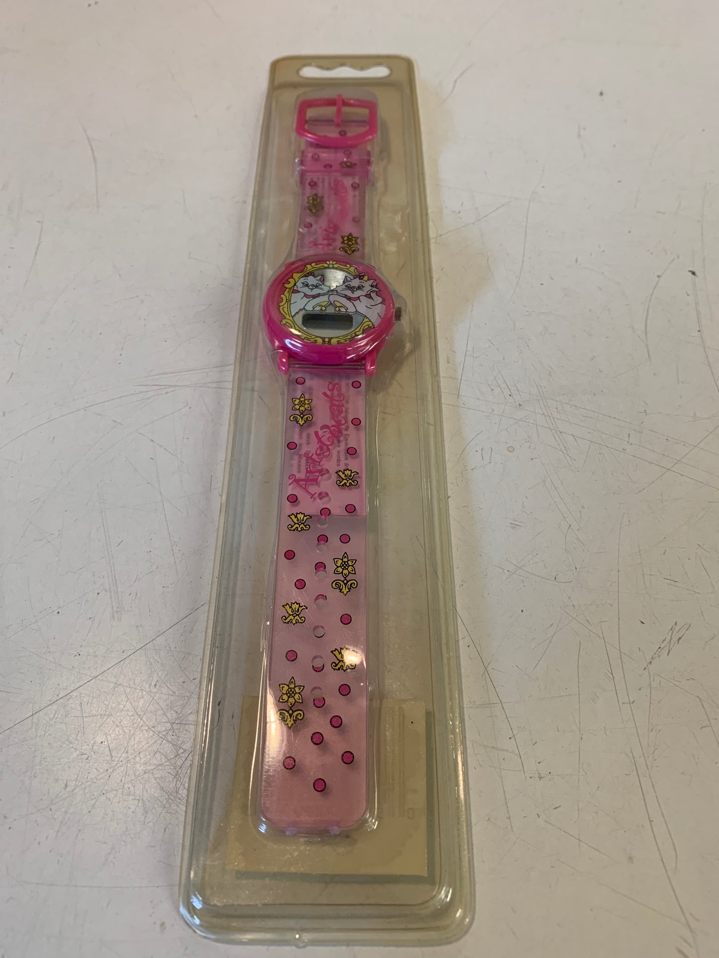 Vintage Walt Disney's The Aristocats Pink Digital Watch NOS Sealed