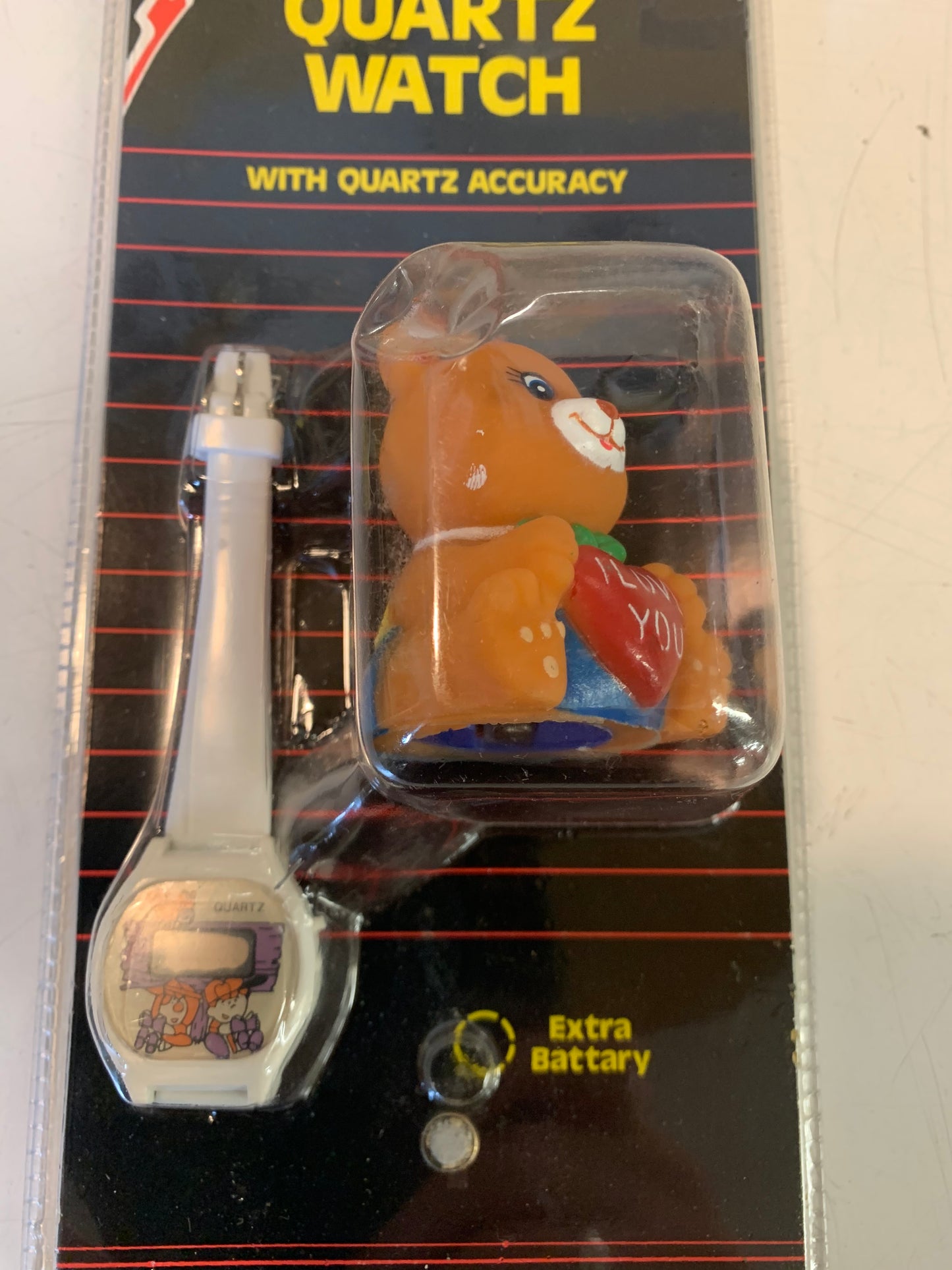 Vintage 1990's Quartz Digital Watch I Love Bear Pencil Sharpener NOS Sealed