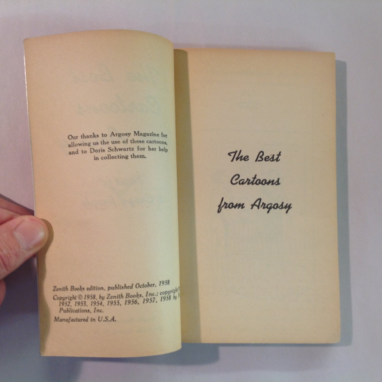 Vintage 1958 Zenith Books Paperback BEST CARTOONS FROM ARGOSY