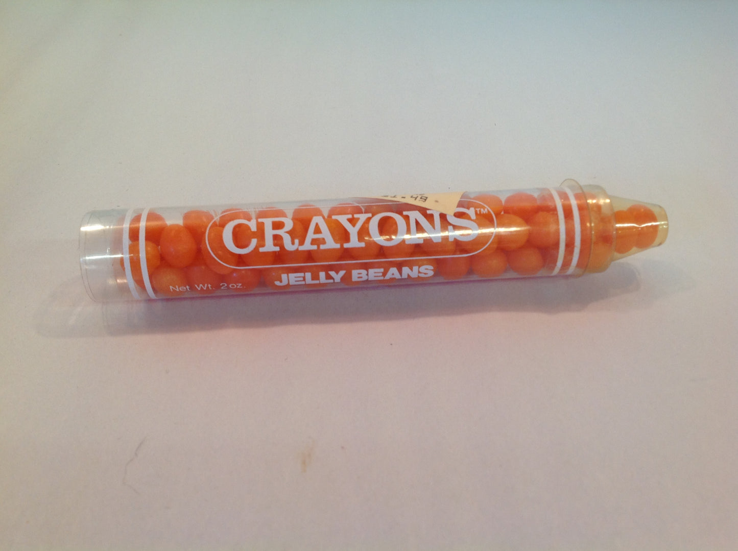 Vintage Unopened 1990's Horizon Creations Orange Crayon Jelly Beans Sealed Candy Container