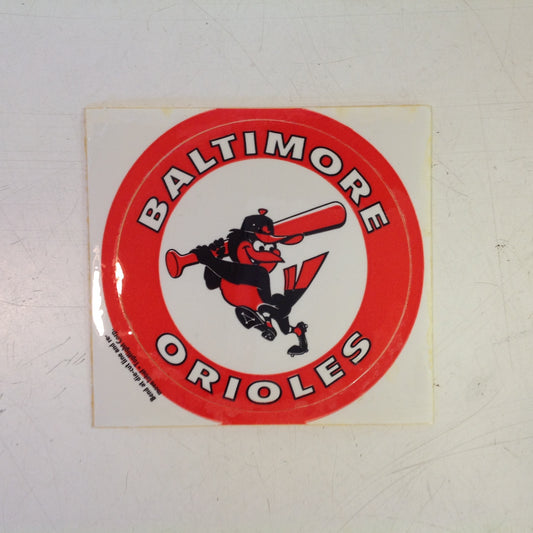 Vintage Baltimore Orioles Baseball Circular Decal Oriole Bird at Bat
