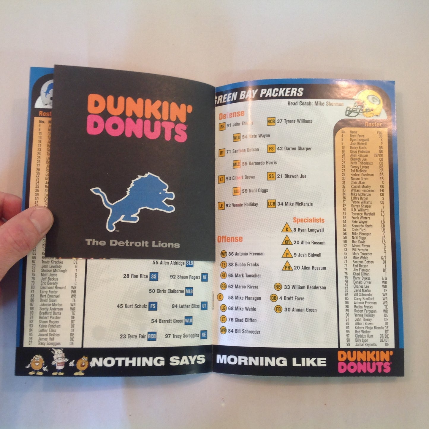 Vintage November 22 2001 Detroit Lions Presents: Kickoff Playbook Thanksgiving Classic Lions Vs. Green Bay Packers