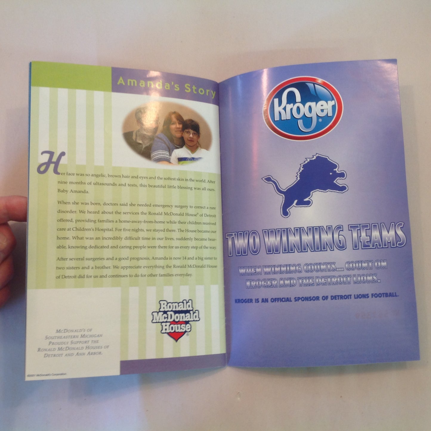 Vintage November 22 2001 Detroit Lions Presents: Kickoff Playbook Thanksgiving Classic Lions Vs. Green Bay Packers