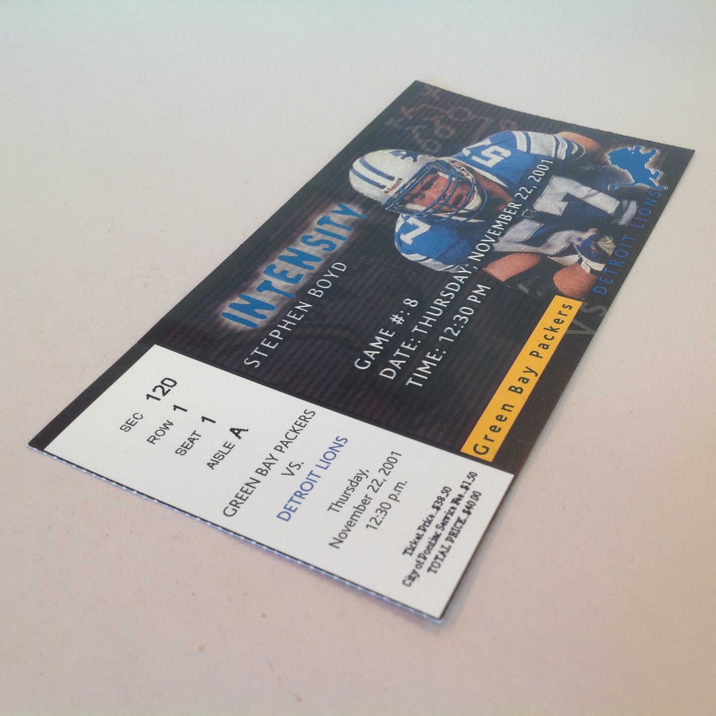 Vintage November 22 2001 Detroit Lions Presents: Kickoff Playbook Thanksgiving Classic Lions Vs. Green Bay Packers