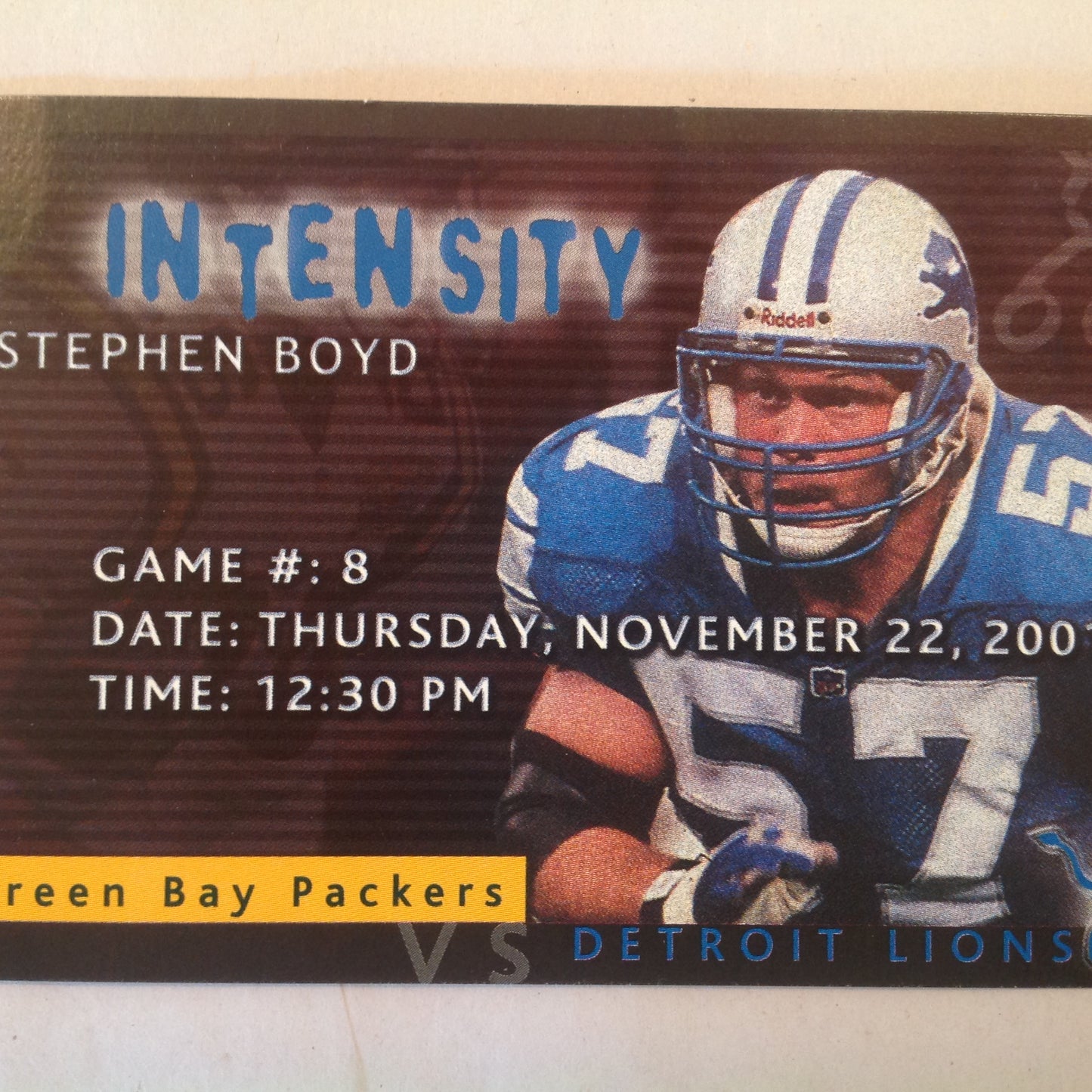 Vintage November 22 2001 Detroit Lions Presents: Kickoff Playbook Thanksgiving Classic Lions Vs. Green Bay Packers