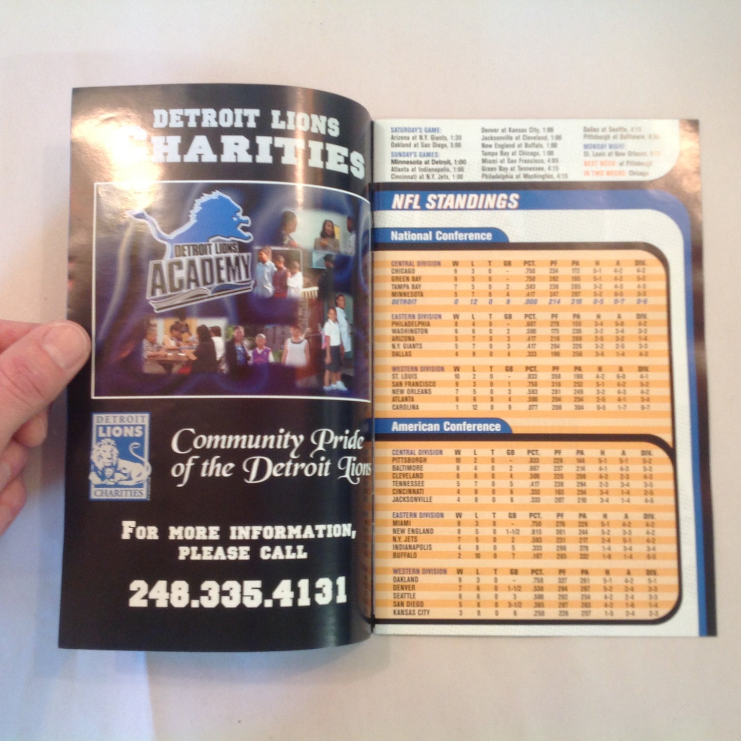 Vintage December 16 2001 Detroit Lions Presents: Kickoff Playbook Lions Vs. Minnesota Vikings