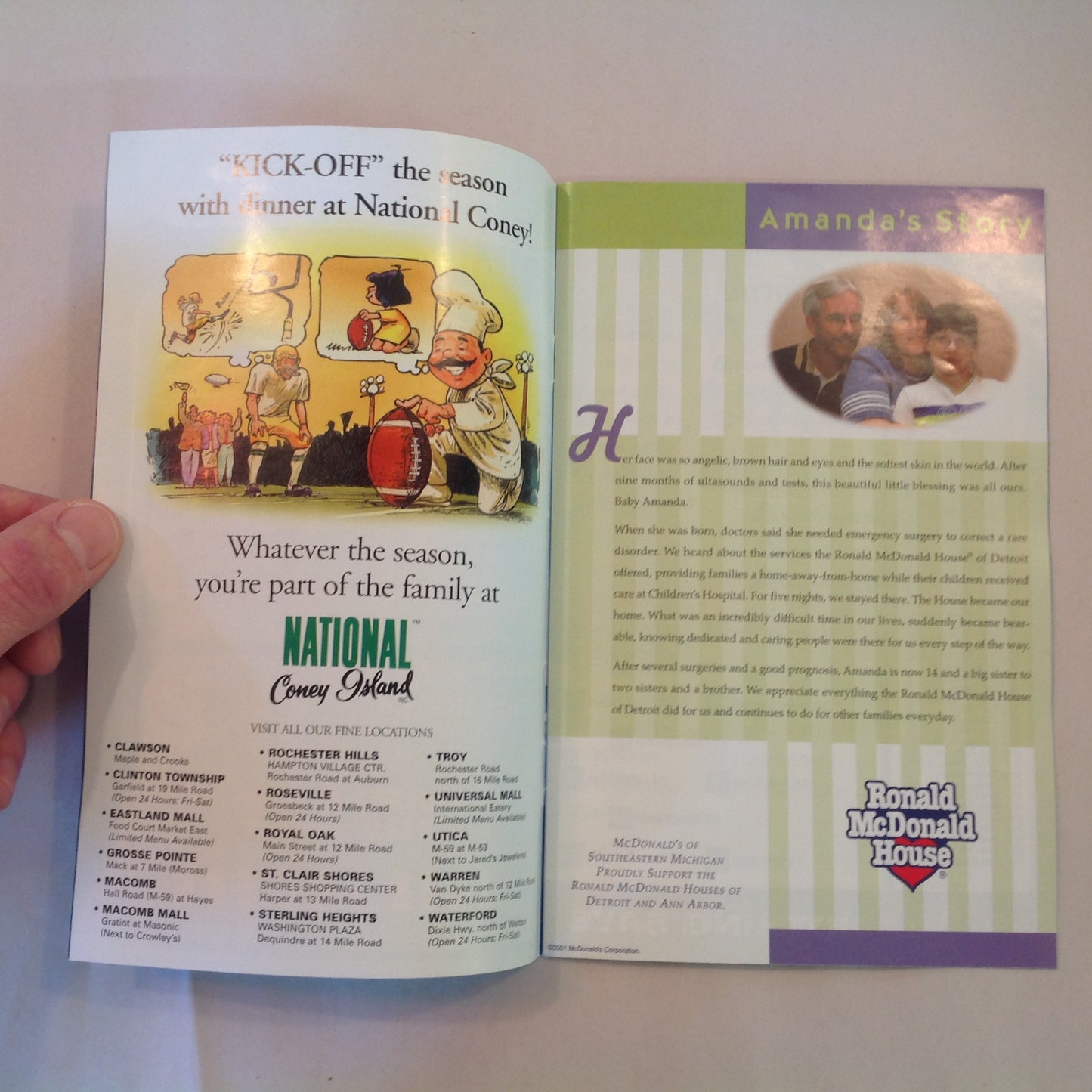 Vintage December 16 2001 Detroit Lions Presents: Kickoff Playbook Lions Vs. Minnesota Vikings