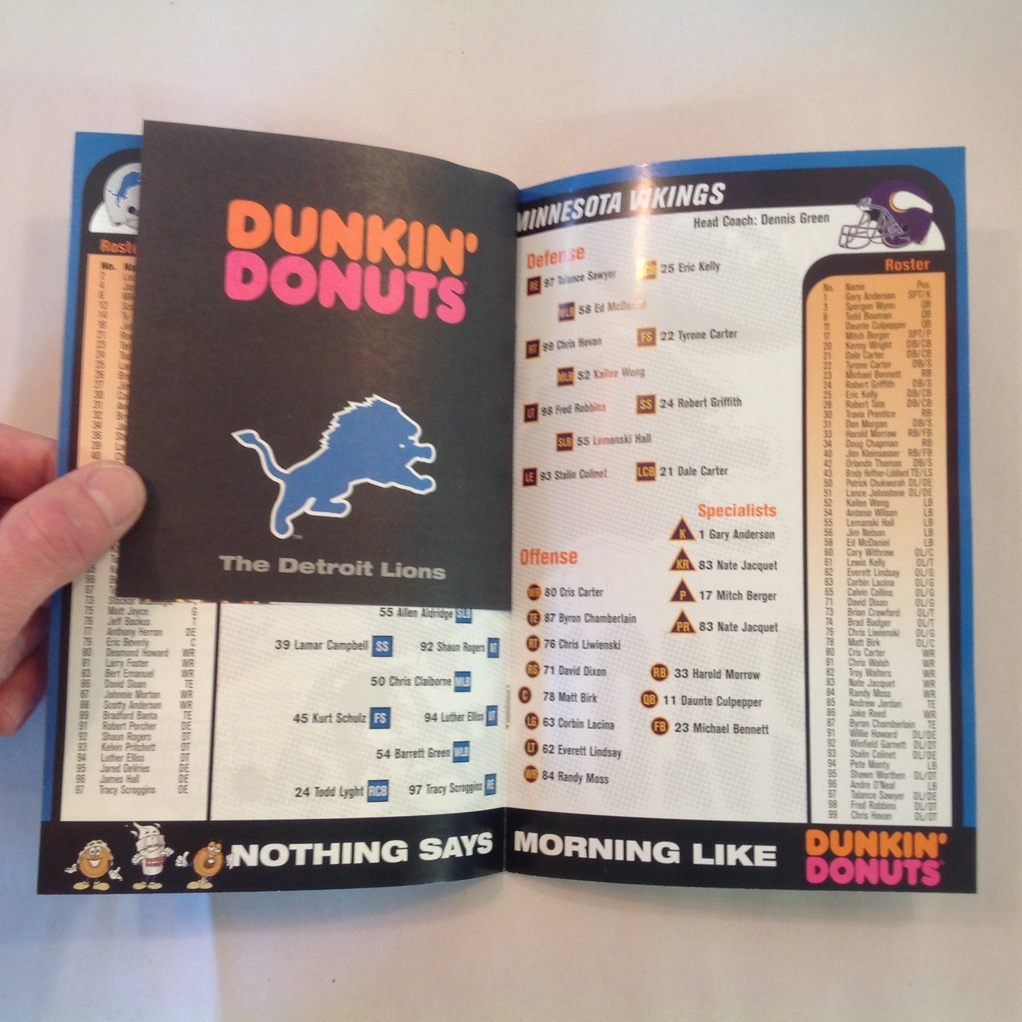 Vintage December 16 2001 Detroit Lions Presents: Kickoff Playbook Lions Vs. Minnesota Vikings