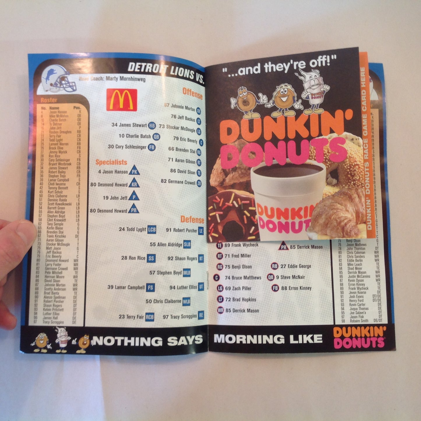 Vintage October 21 2001 Detroit Lions Presents: Kickoff Playbook Lions Vs. Tennessee Titans