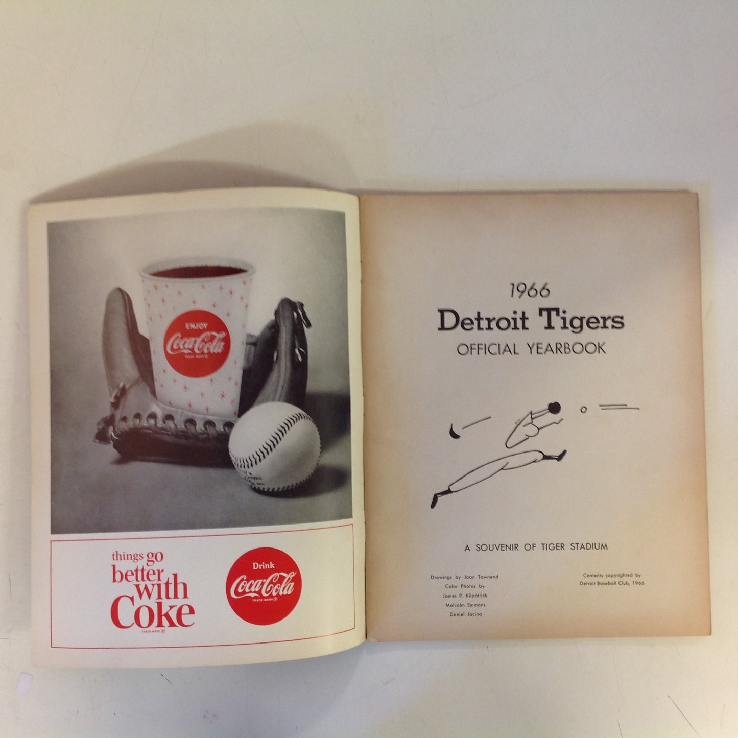 Vintage Official 1966 Detroit Tigers Yearbook