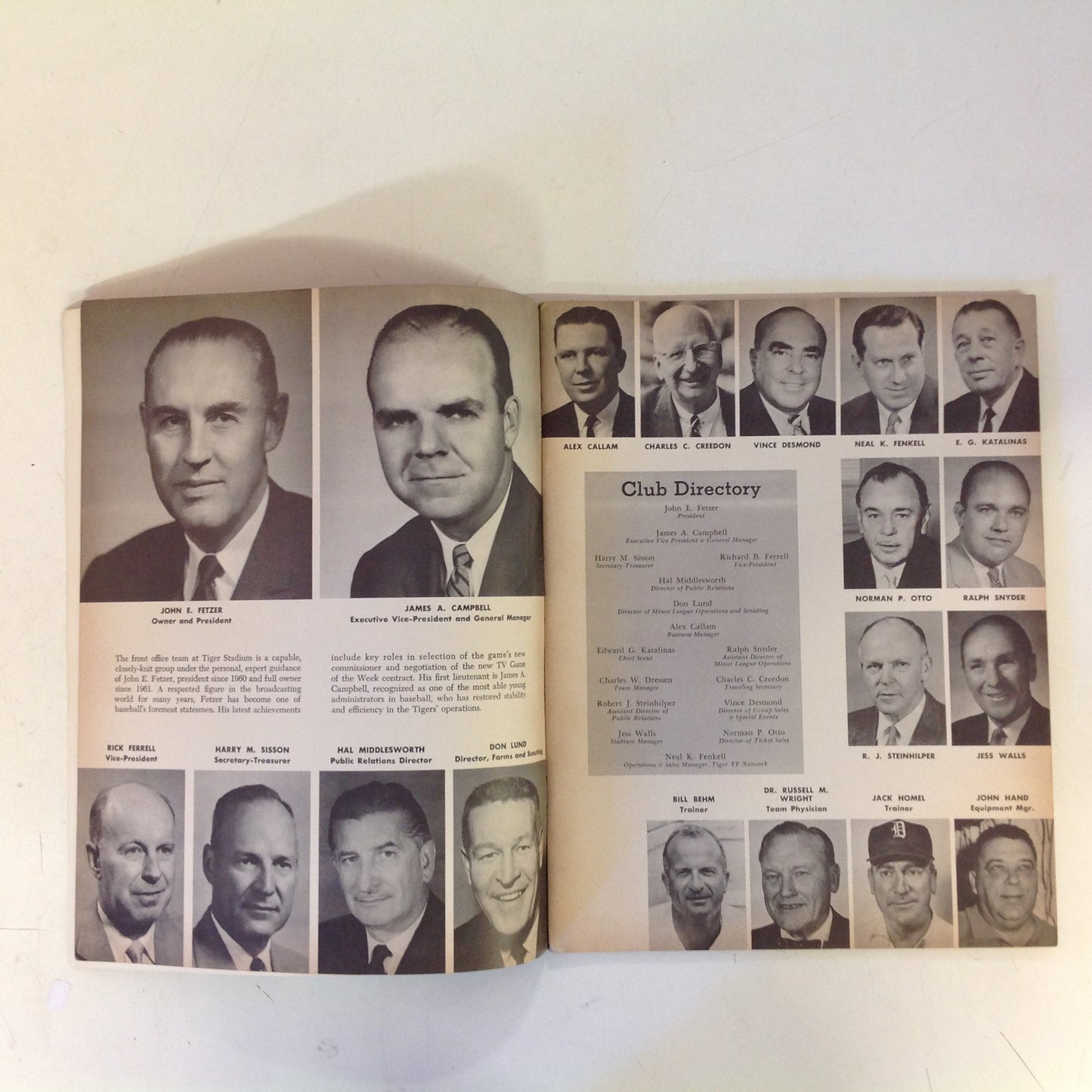 Vintage Official 1966 Detroit Tigers Yearbook
