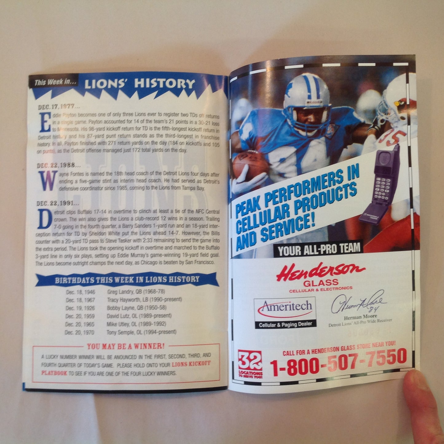 Vintage December 17 1995 Detroit Lions Presents: Kickoff Playbook Lions Vs. Jacksonville Jaguars