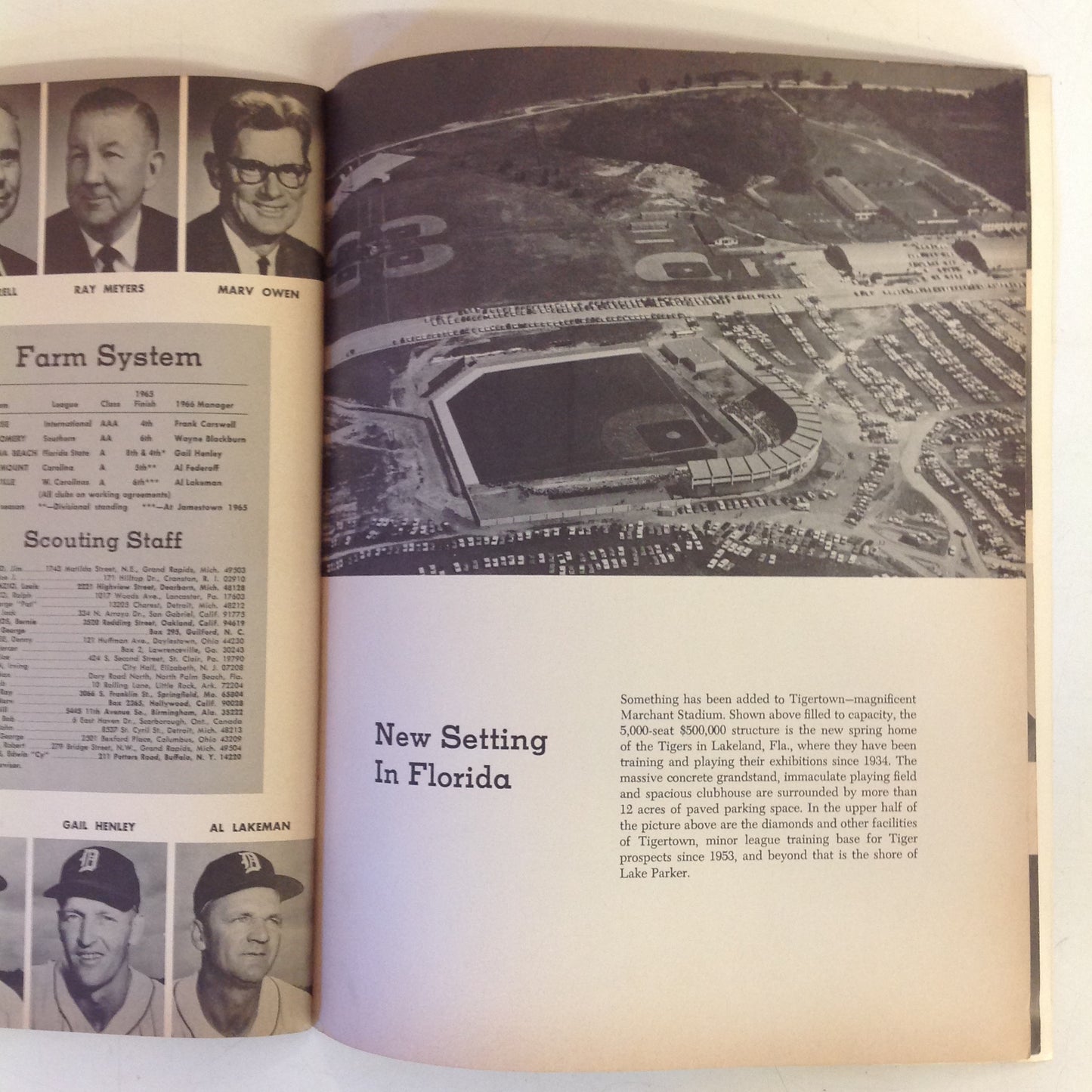 Vintage Official 1966 Detroit Tigers Yearbook
