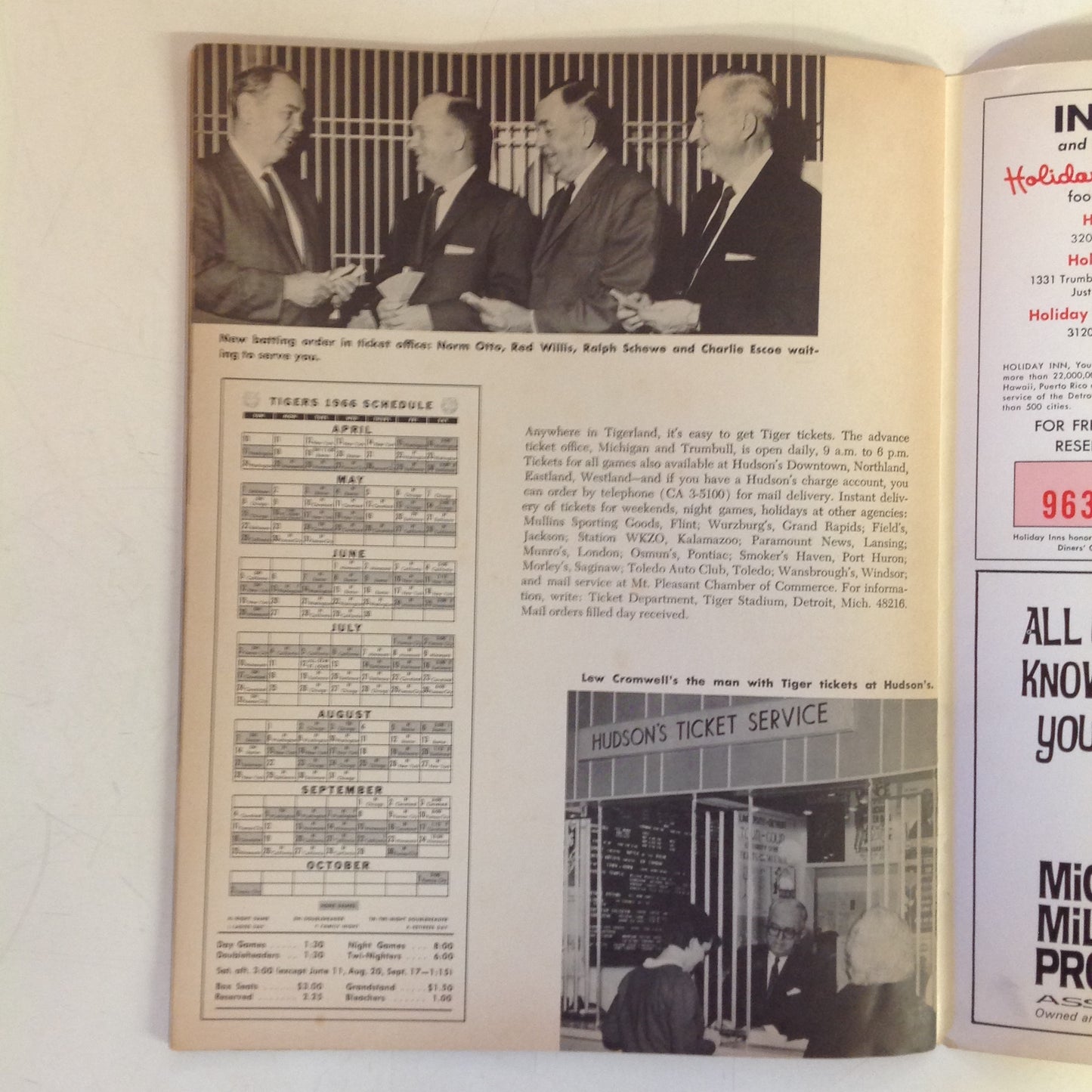 Vintage Official 1966 Detroit Tigers Yearbook