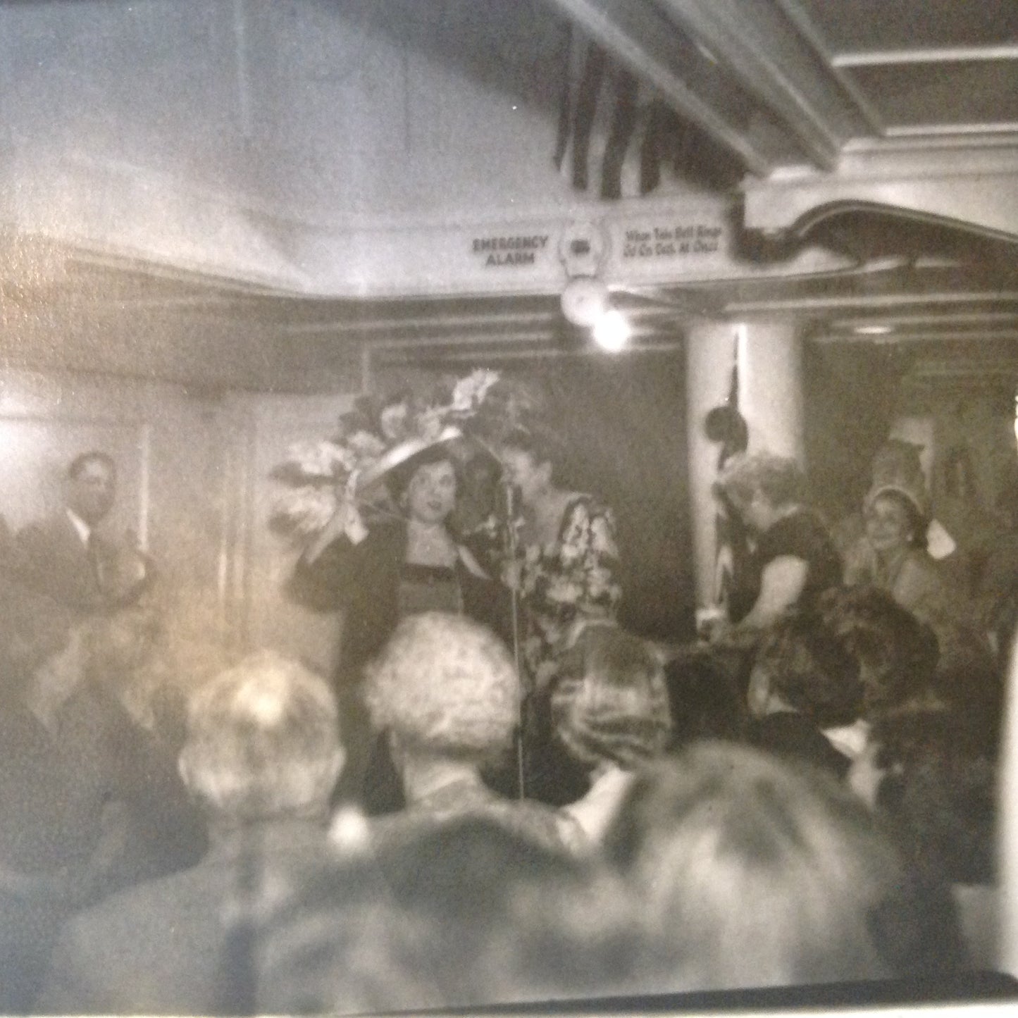 Vintage Mid Century B&W Photo SS South American Cruise Show the Lady Gets a Sublime Hat