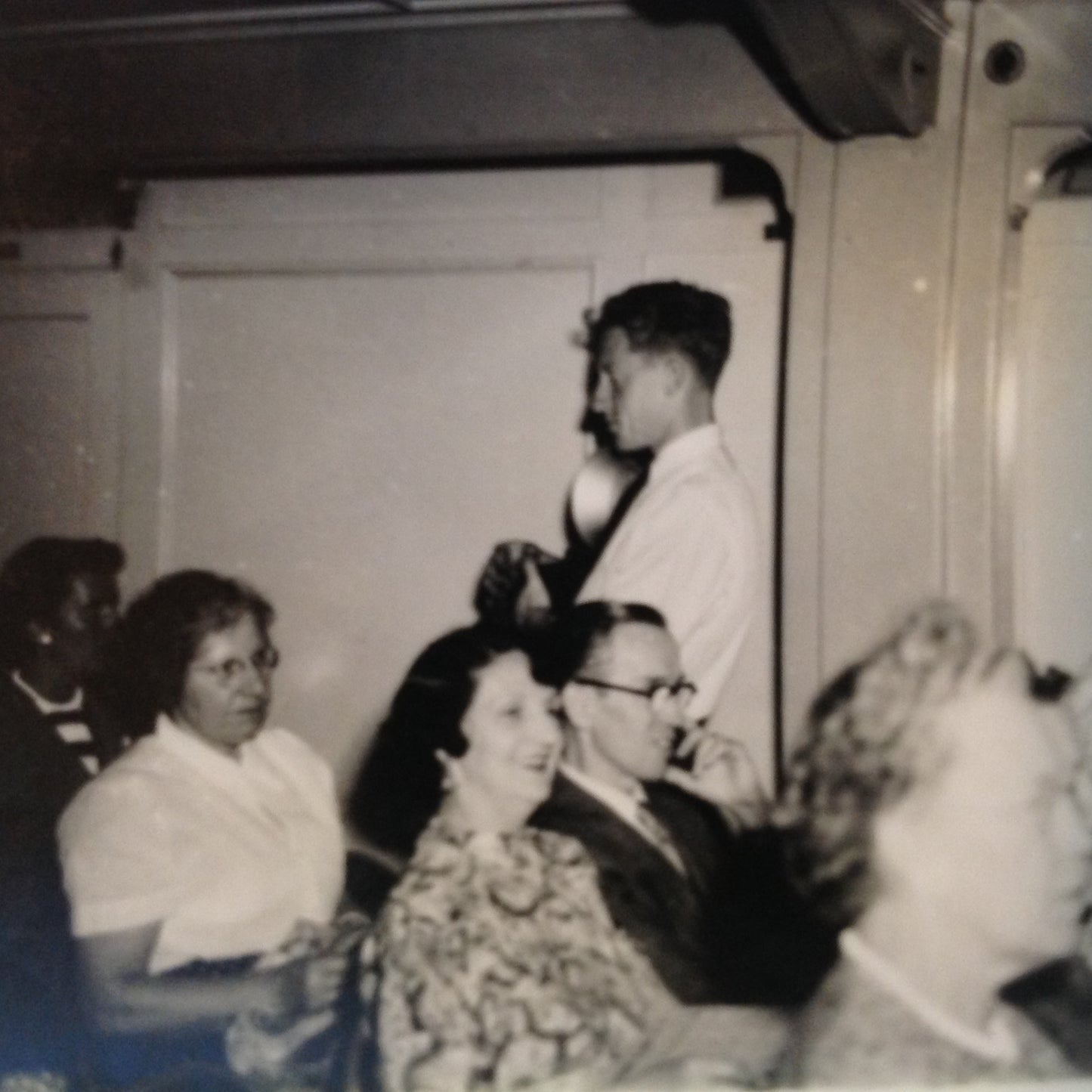 Vintage Mid Century B&W Photo SS South American Cruise Show Photog Prowls the Audience