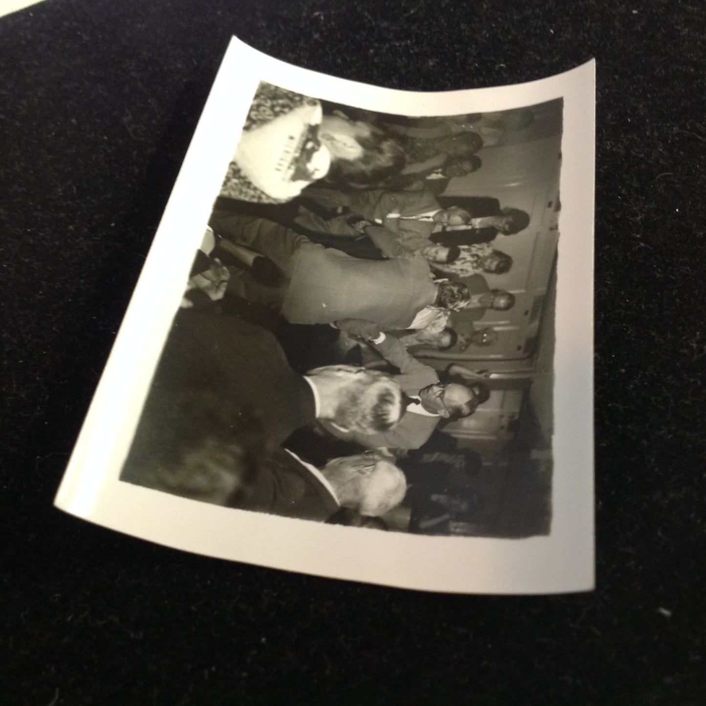 Vintage Mid Century B&W Photo SS South American Cruise Show Older Couple Bust a Move