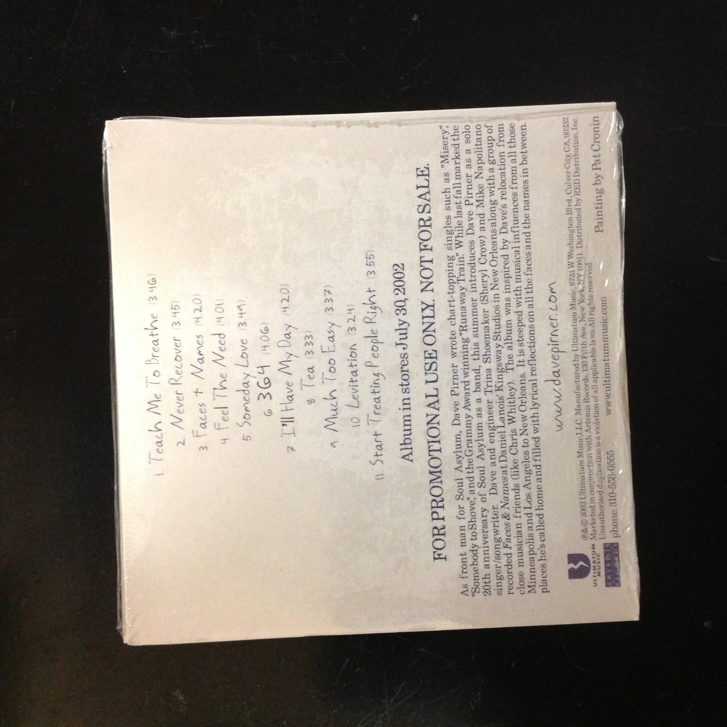 CD Dave Pirner Faces & Names Promo SEALED 2002