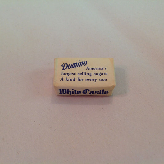 Vintage Individual Wrapped White Castle Restaurant Domino Sugar Packet Rectangle Sweetener