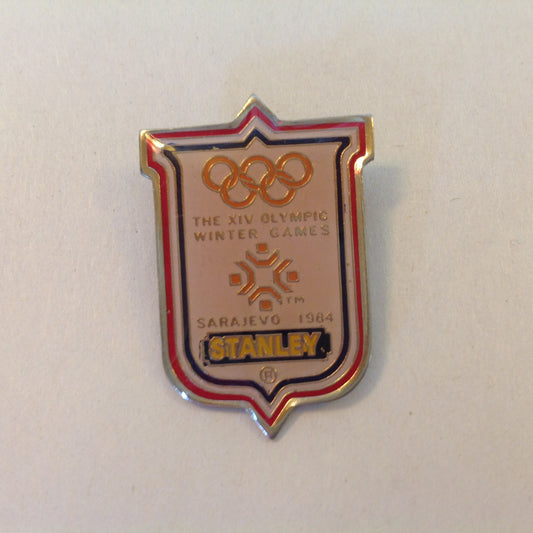 Vintage Stanley XIV Olympic Winter Games Sarajevo 1984 Promotional Pin Brooch