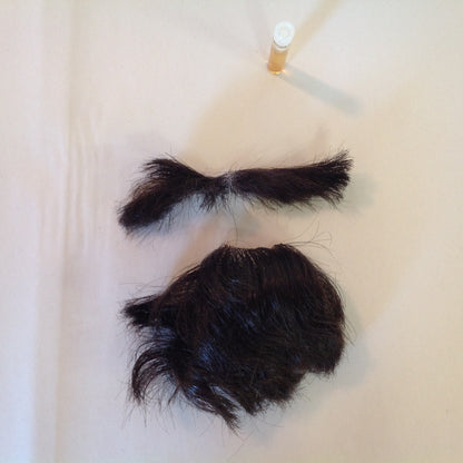 Vintage Man Drag Transgender Prosthetic Facial Hair Brown Goatee Moustache Chin Beard w/Case