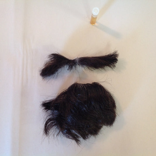 Vintage Man Drag Transgender Prosthetic Facial Hair Brown Goatee Moustache Chin Beard w/Case