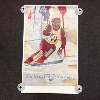 Vintage 1987 ABC Calgary 88 XV Winter Olympics The Tradition Continues Skier Ski Embossed