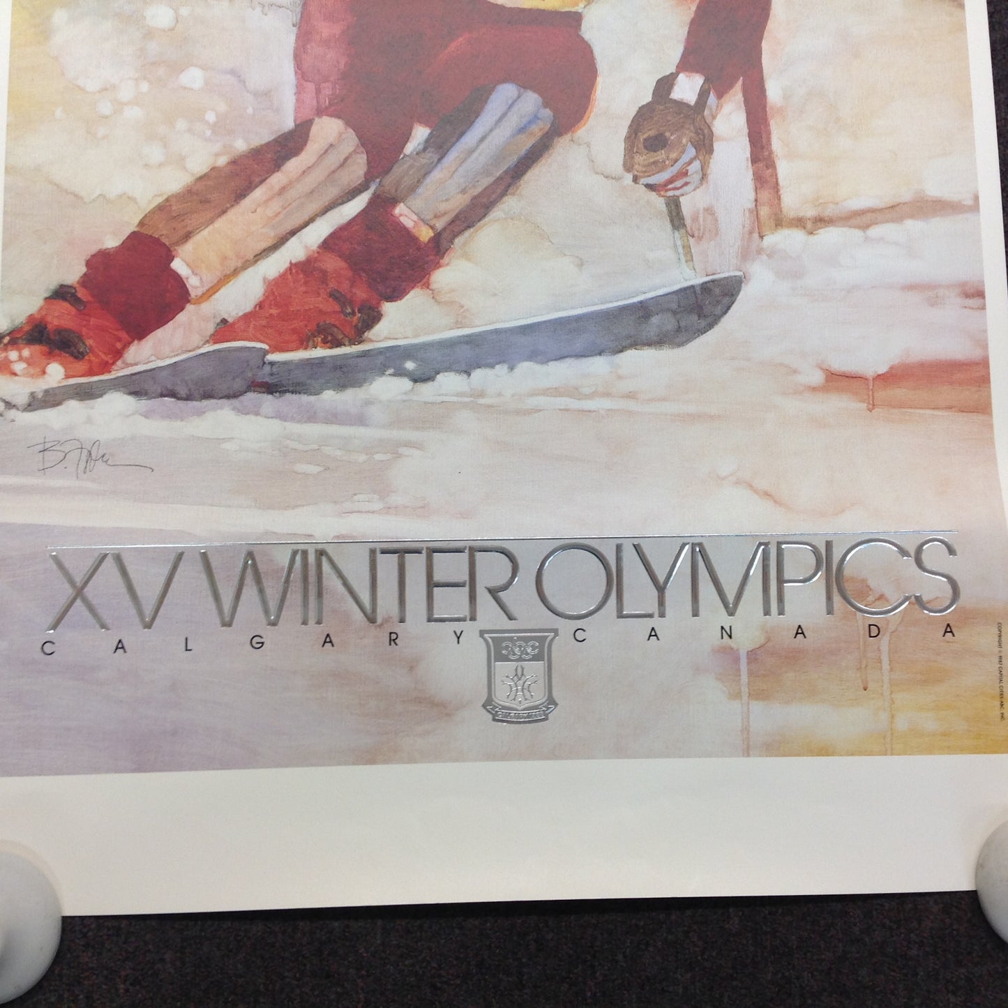 Vintage 1987 ABC Calgary 88 XV Winter Olympics The Tradition Continues Skier Ski Embossed