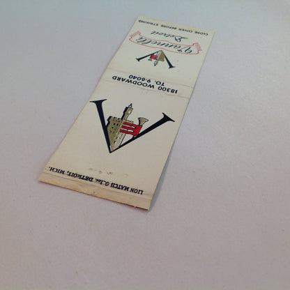 Vintage Matchbook Cover Vanelli Restaurant Detroit Michigan Woodward Horseshoe Bar