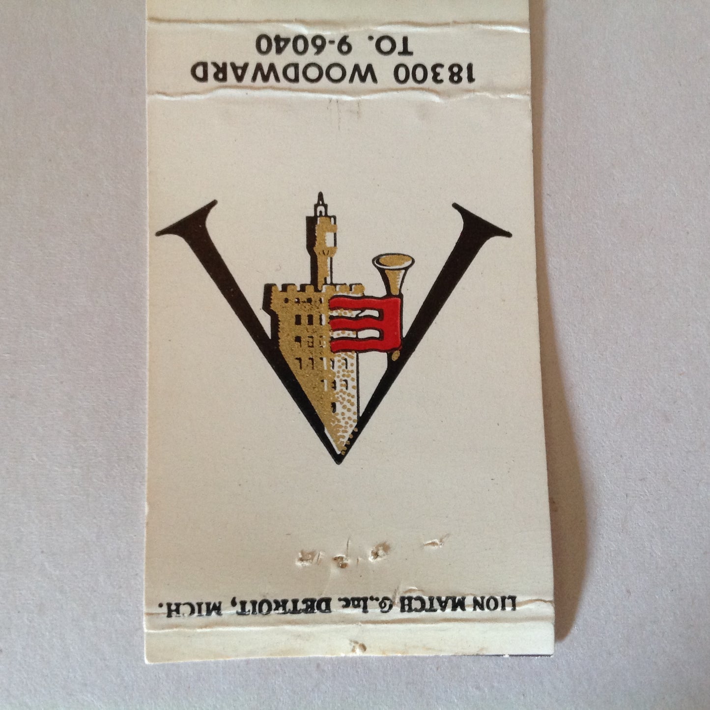 Vintage Matchbook Cover Vanelli Restaurant Detroit Michigan Woodward Horseshoe Bar