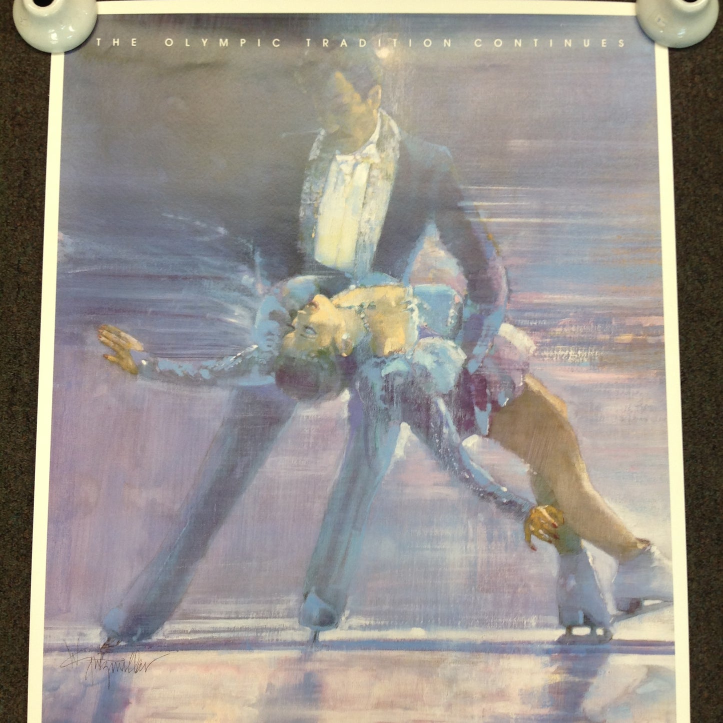 Vintage 1987 ABC Calgary 88 XV Winter Olympics The Tradition Continues Figure Skaters Ice Skaters Embossed
