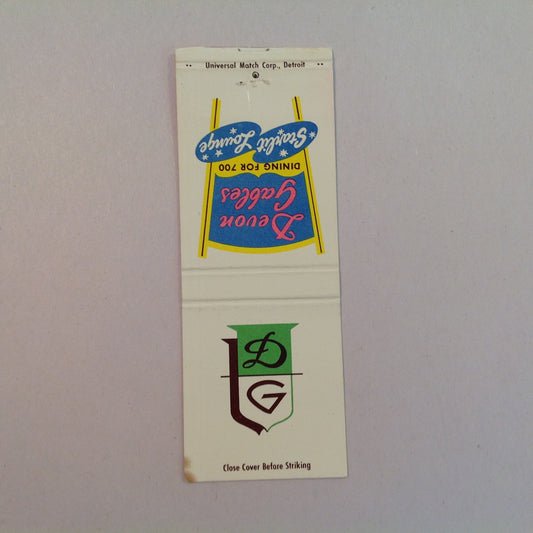 Vintage Matchbook Cover Devon Gables Tea Room Starlit Lounge Dining for 700 Michigan